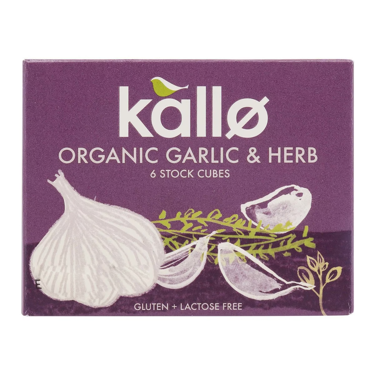 Kallo Organic Garlic & Herb 6 Stock Cube 66 g